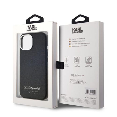 Apple iPhone 15 KARL LAGERFELD KLHCP15SPGWCMKHK Hátlap - Fekete - Image 2