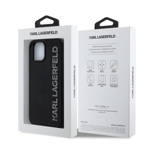 Apple iPhone 15 KARL LAGERFELD KLHCP15SRBKGVCK Hátlap - Fekete - Image 2