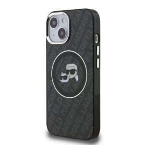 Apple iPhone 15 KARL LAGERFELD KLHMP15SHMKBKCHK Magsafe IML Hátlap - Fekete
