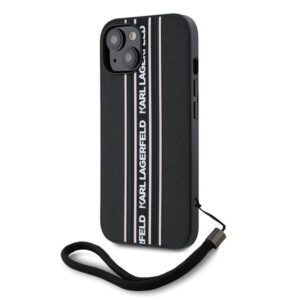 Apple iPhone 15 KARL LAGERFELD KLHMP15SPAMSCNSP Hátlap - Fekete/Rózsaszín