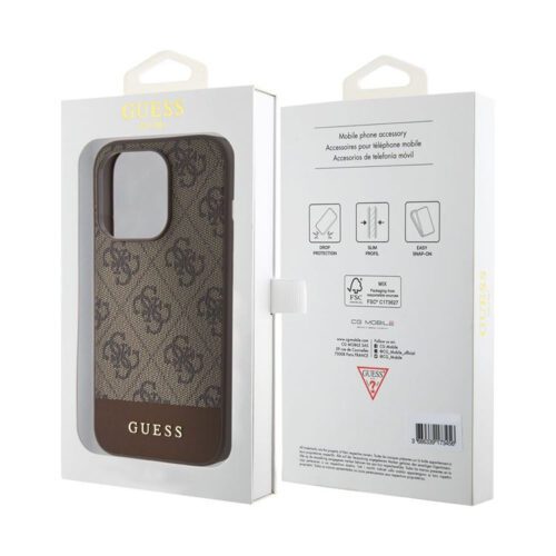 Apple iPhone 15 Pro GUESS GUHMP15LG4GLBR MagSafe Hátlap - Barna - Image 2