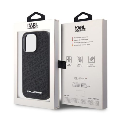 Apple iPhone 15 Pro KARL LAGERFELD KLHCP15LPQKPMK Hátlap - Fekete - Image 2