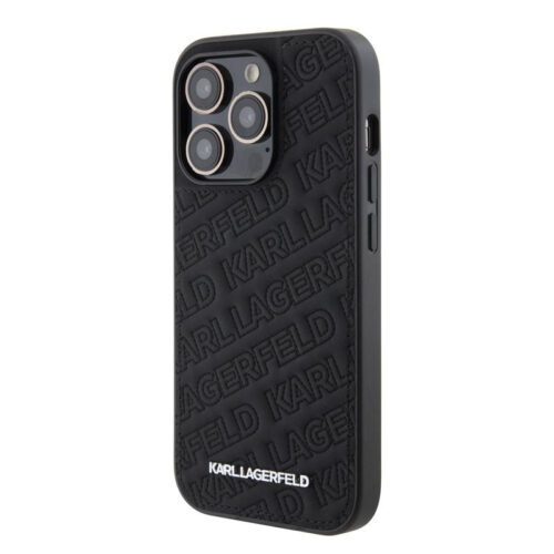 Apple iPhone 15 Pro KARL LAGERFELD KLHCP15LPQKPMK Hátlap - Fekete