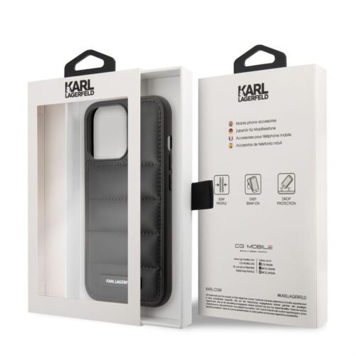 Apple iPhone 15 Pro KARL LAGERFELD KLHCP15LPSQAK Hátlap - Fekete - Image 2