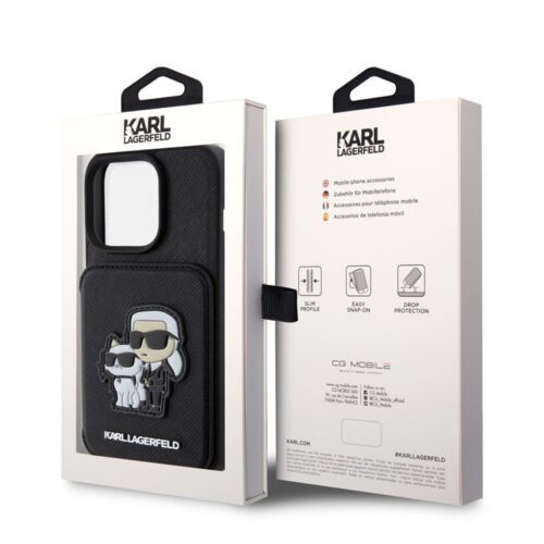 Apple iPhone 15 Pro KARL LAGERFELD KLHCP15LSAKCSCK Hátlap - Fekete - Image 2