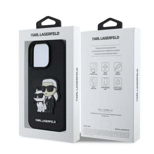 Apple iPhone 15 Pro KARL LAGERFELD KLHCP15LSANKCPK Hátlap - Fekete - Image 2