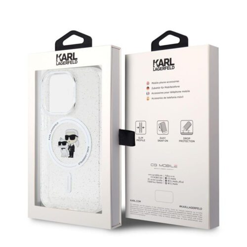 Apple iPhone 15 Pro KARL LAGERFELD KLHMP15LHGKCNOT Magsafe IML Hátlap - Glitter - Image 2