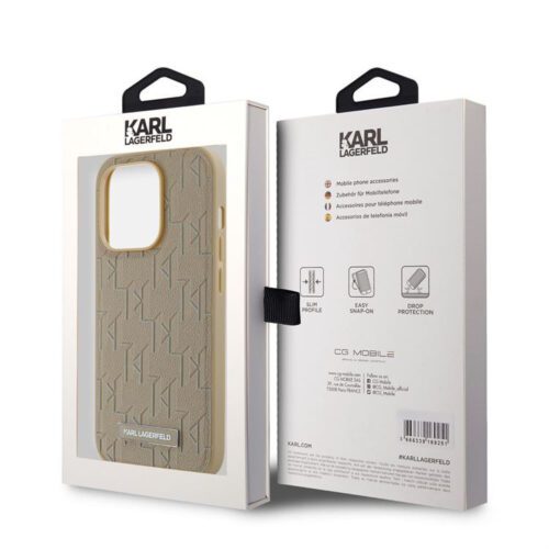 Apple iPhone 15 Pro KARL LAGERFELD KLHMP15LPKHPORPE Magsafe Hátlap - Bézs - Image 2