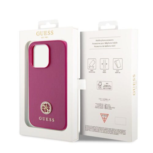Apple iPhone 15 Pro Max GUESS GUHCP15LPS4SDGPP Hátlap - Magenta - Image 2