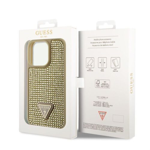 Apple iPhone 15 Pro Max GUESS GUHCP15XHDGTPD Hátlap - Arany - Image 2