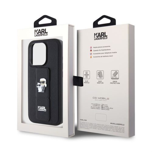 Apple iPhone 15 Pro Max KARL LAGERFELD KLHCP15XGSAKCPK Hátlap - Fekete - Image 2