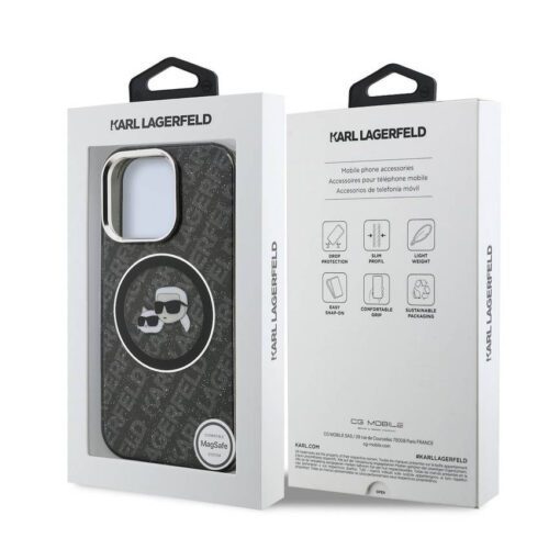 Apple iPhone 15 Pro Max KARL LAGERFELD KLHMP15XHMKBKCHK Magsafe IML Hátlap - Fekete - Image 2