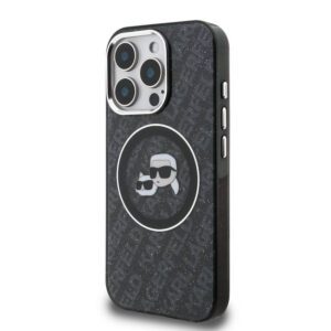 Apple iPhone 15 Pro Max KARL LAGERFELD KLHMP15XHMKBKCHK Magsafe IML Hátlap - Fekete