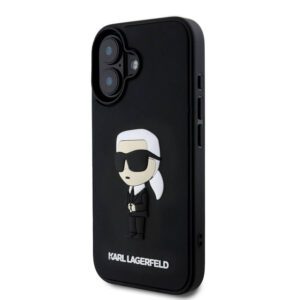 Apple iPhone 16 KARL LAGERFELD KLHCP16S3DRKINK Hátlap - Fekete