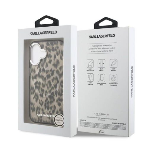 Apple iPhone 16 KARL LAGERFELD KLHMP16SHDLEOICW Magsafe IML Hátlap - Barna - Image 2
