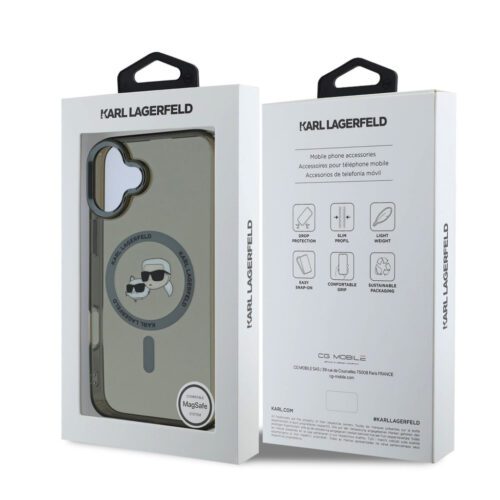 Apple iPhone 16 KARL LAGERFELD KLHMP16SHLSKCK Magsafe IML Hátlap - Fekete - Image 2