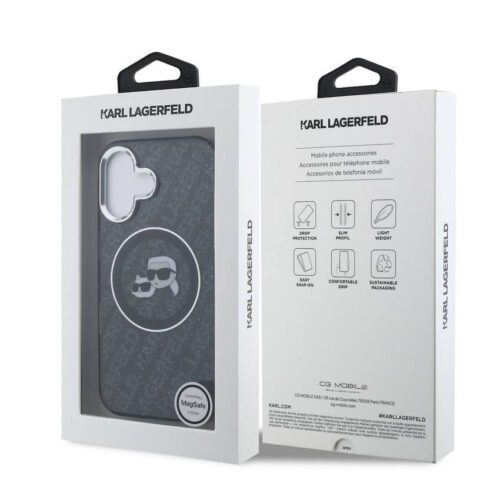 Apple iPhone 16 KARL LAGERFELD KLHMP16SHMKBKCHK Magsafe IML Hátlap - Fekete - Image 2