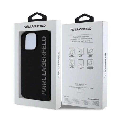 Apple iPhone 16 Pro Max KARL LAGERFELD KLHCP16XRBKGVCK Hátlap - Fekete - Image 2