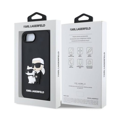 Apple iPhone 16e KARL LAGERFELD KLHCPSE43DRKCNK Hátlap - Fekete - Image 2