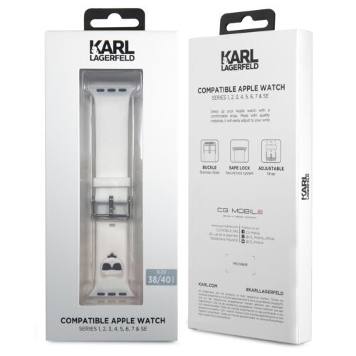 Apple iWatch Karl Lagerfeld KLAWLSLCW 42/44mm óraszíj - Fehér - Image 2