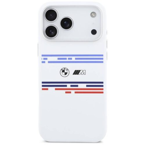 BMW M szilikon vízszintes vonal MagSafe tok iPhone 17 Pro Max fehér - Image 2