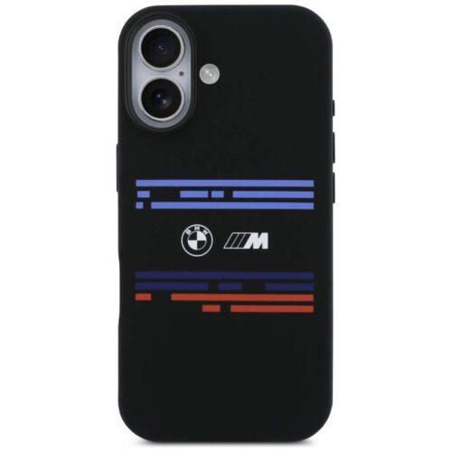 BMW M szilikon vízszintes vonalú MagSafe tok iPhone 17 Fekete - Image 2