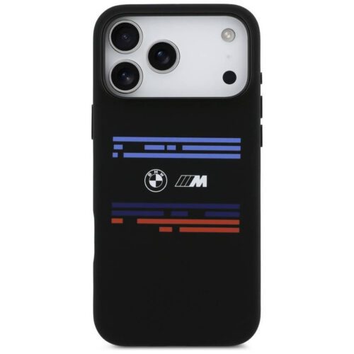 BMW M szilikon vízszintes vonalú MagSafe tok iPhone 17 Pro Max-hoz Fekete - Image 2