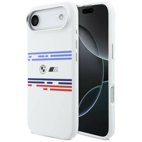 BMW M szilikon vízszintes vonalú MagSafe tok iPhone Airhez Fehér