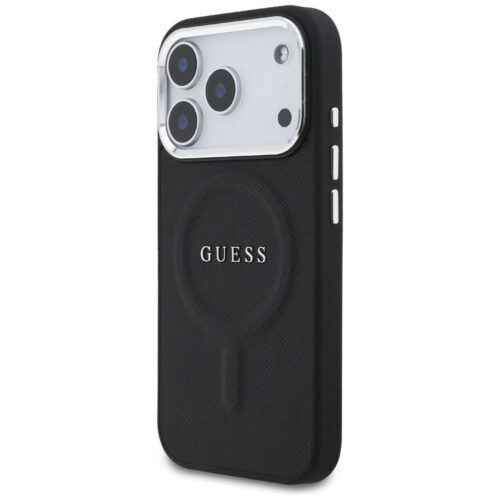 GUESS tok IPHONE 17 Pro kompatibilis MagSafe GUHMP17LPSAREGSK (PU W/ Classic Logo) fekete