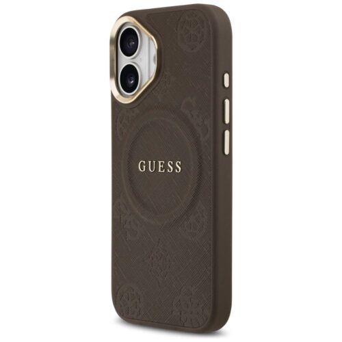 GUESS tok IPHONE 17 kompatibilis MagSafe GUHMP17SPSAMSECW (PU W / Peony Hot Stamp) barna