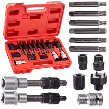 Generátor kulcsok készlete műanyag kofferben (13 darabos) TC Technic SK1418