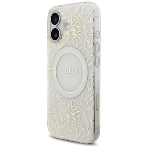 Guess IML Virágok Electro Pearl Strap MagSafe tok iPhone 17-hez fehér - Image 2