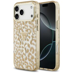 Guess Leopard Glitter MagSafe tok iPhone 17 Pro Max barna színű tokhoz