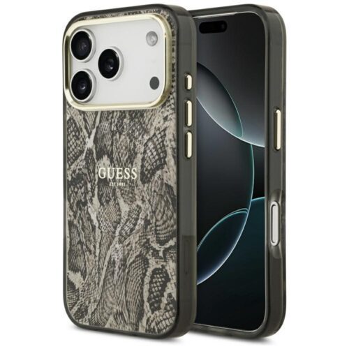 Guess Python Pattern MagSafe tok iPhone 17 Pro barna színű tokhoz