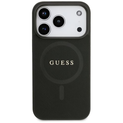 Guess Saffiano klasszikus logós MagSafe tok iPhone 17 Pro-hoz Fekete - Image 2