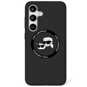 Karl Lagerfeld KLHMS25MSKCHTCK Silicone Double Heads MagSafe-kompatibilis tok Samsung Galaxy S25 Plus - fekete
