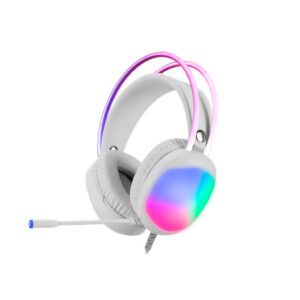 MARVO Lumi 40 vezetékes fejhallgató - fehér - RGB világítás