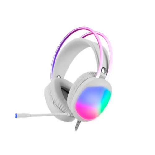 MARVO Lumi 40 vezetékes fejhallgató - fehér - RGB világítás