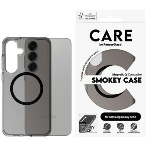 PanzerGlass Flagship Urban Combat Black QI MagSafe-kompatibilis tok Samsung Galaxy S25 Plus - füstszürke