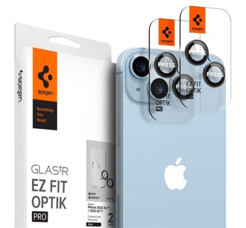 SPIGEN OPTIK PRO kameravédő üveg 2db (9H) FEKETE Apple iPhone 14 Plus