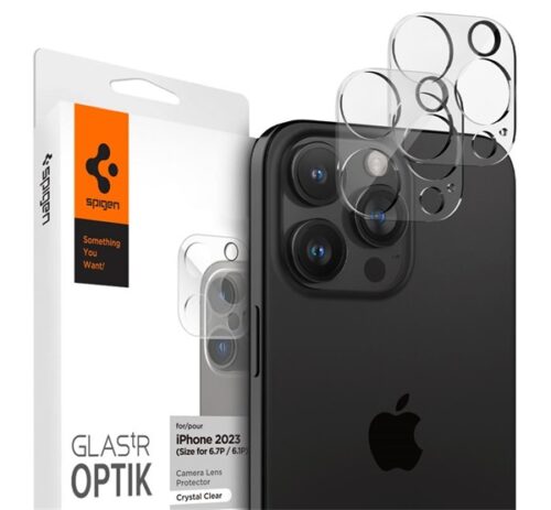 SPIGEN OPTIK kameravédő üveg 2db (9H) ÁTLÁTSZÓ Apple iPhone 15 Pro Max