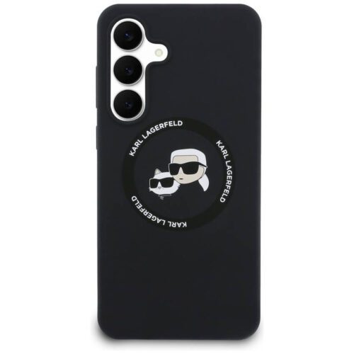 tok Karl Lagerfeld szilikon Karl&Choupette fejek MagSafe Samsung Galaxy S25 FE fekete - Image 2