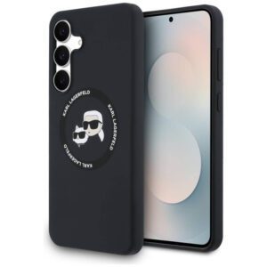 tok Karl Lagerfeld szilikon Karl&Choupette fejek MagSafe Samsung Galaxy S25 FE fekete