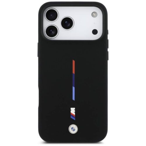 BMW M szilícium Tricolor Line MagSafe tok iPhone 17 Pro Max-hoz Fekete - Image 2