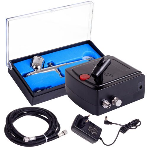 Csendes mini airbrush kompresszor festékszóróval Technic TC-100K - Image 2