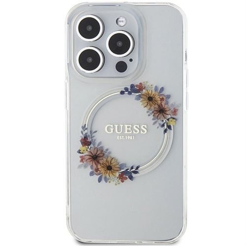 Eredeti tok GUESS GUHMP15LHFWFCT iPhone 15 Pro (Magsafe / Virágkoszorú / átlátszó) - Image 2