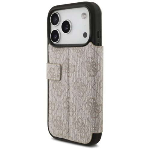 GUESS könyv tok IPHONE 17 Pro GUBKP17L4GMGPI (PU 4G fém logó) rózsaszínű