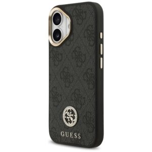 GUESS tok IPHONE 17 kompatibilis MagSafe GUHMP17SP4G4DCSK (PU W/ Strass Logo & Big Strap fém gombok) fekete