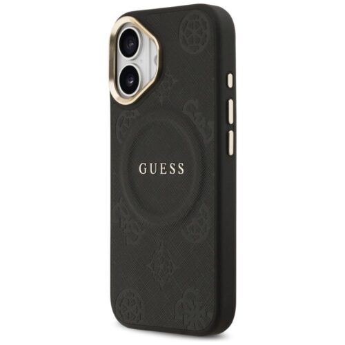 GUESS tok IPHONE 17 kompatibilis MagSafe GUHMP17SPSAMSECK (PU W/ Peony Hot Stamp) fekete