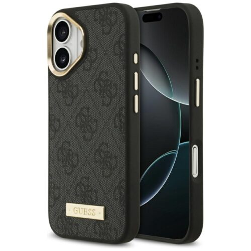 Guess 4G Logo Plate MagSafe tok iPhone 17 Fekete